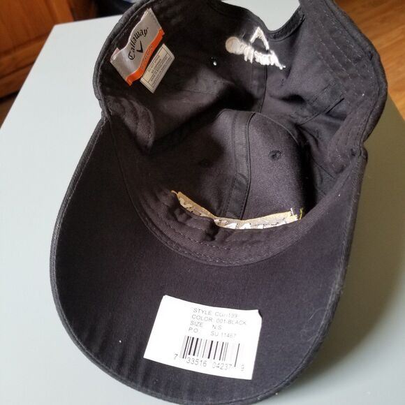 Stanley Callaway Golf Hat Cap Black Strap Back Mens Adjustable 100% cotton - Picture 5 of 8